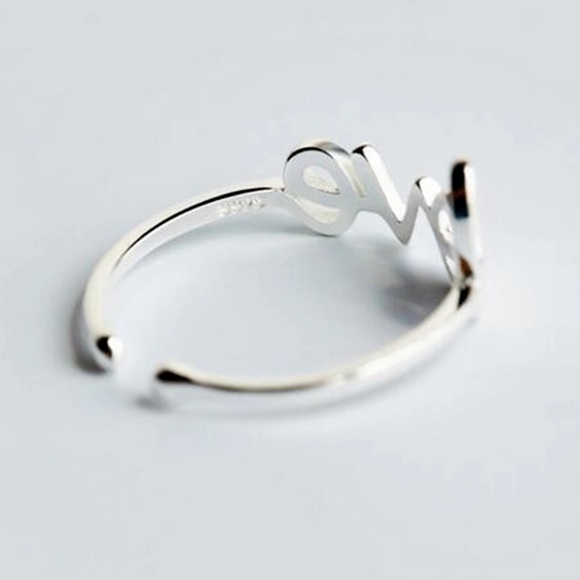 NEW!💙💎ADORABLE!💗LOVE💍RING💗925 STERLING SILVER - Picture 3 of 7